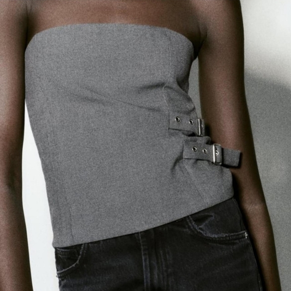 Edgy Goth Victorian Corset Top By ZARA NWT Witchycore - Picture 2 of 7